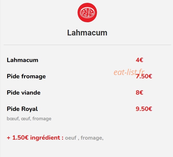 Les saveurs d'Istanbul — carte page 7