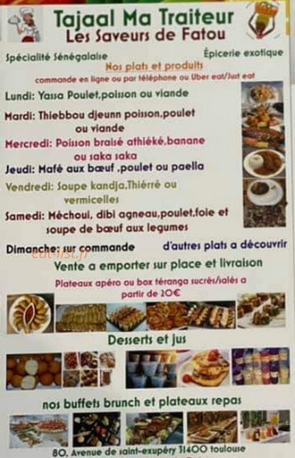 Les saveurs de fatou — carte page 1