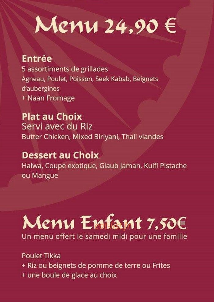Les Saveurs De L'inde — carte page 9