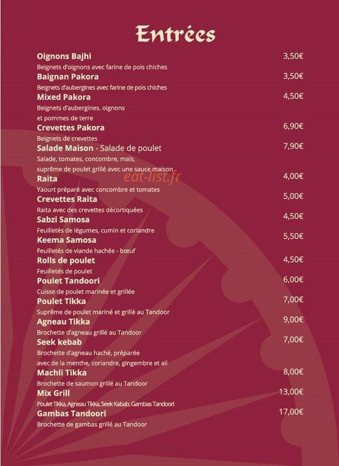 Les Saveurs De L'inde — carte page 3
