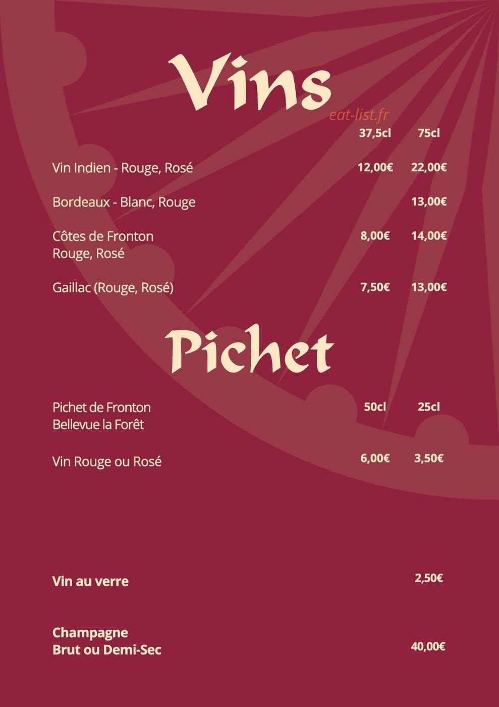 Les Saveurs De L'inde — carte page 12