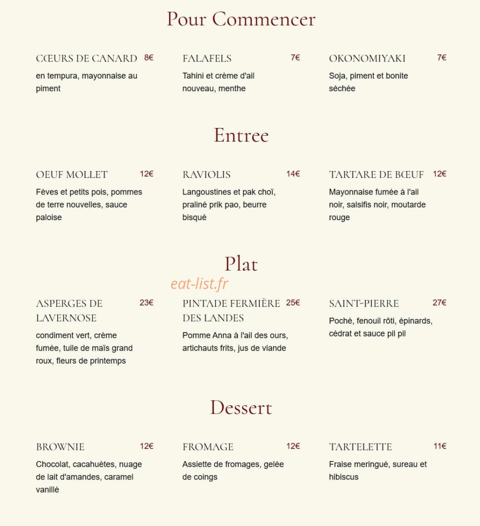 Les Volets Rouges — carte page 2