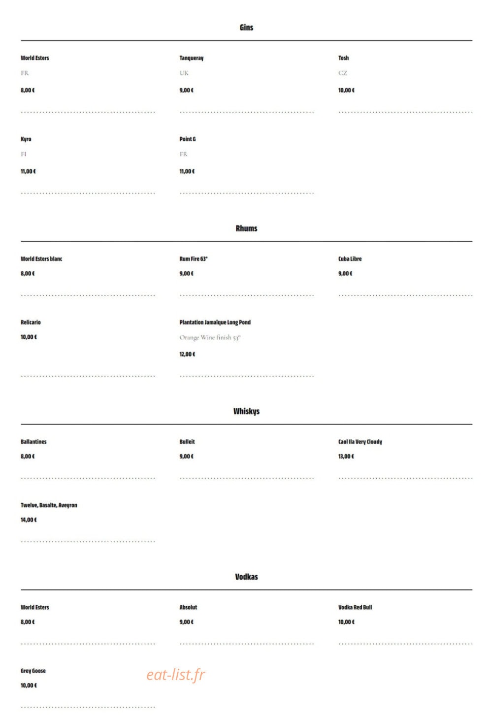 Liquides resto à boire — carte page 5