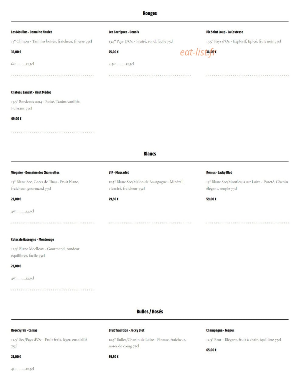 Liquides resto à boire — carte page 4