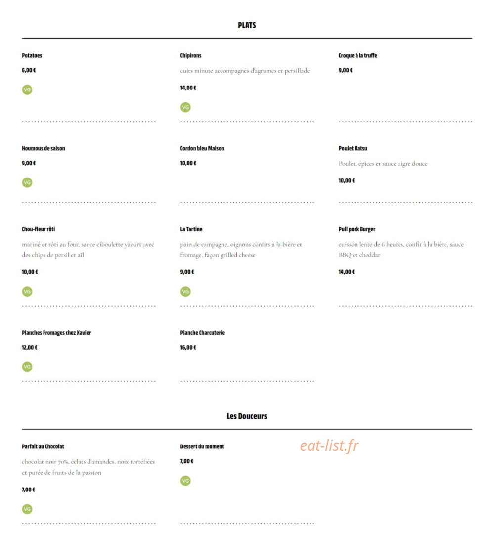Liquides resto à boire — carte page 1