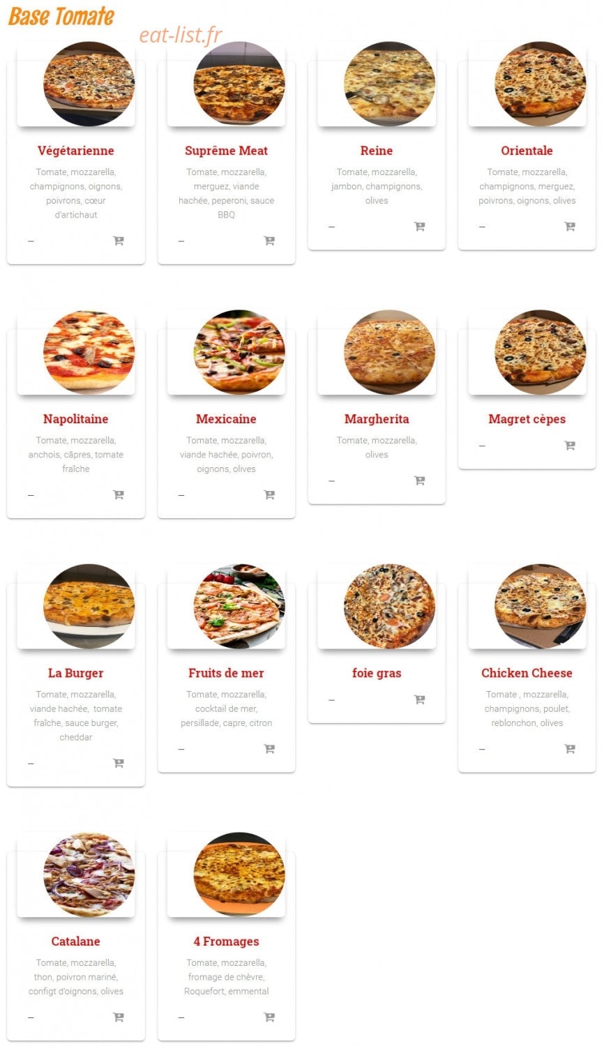 M et S Pizzeria — carte page 3