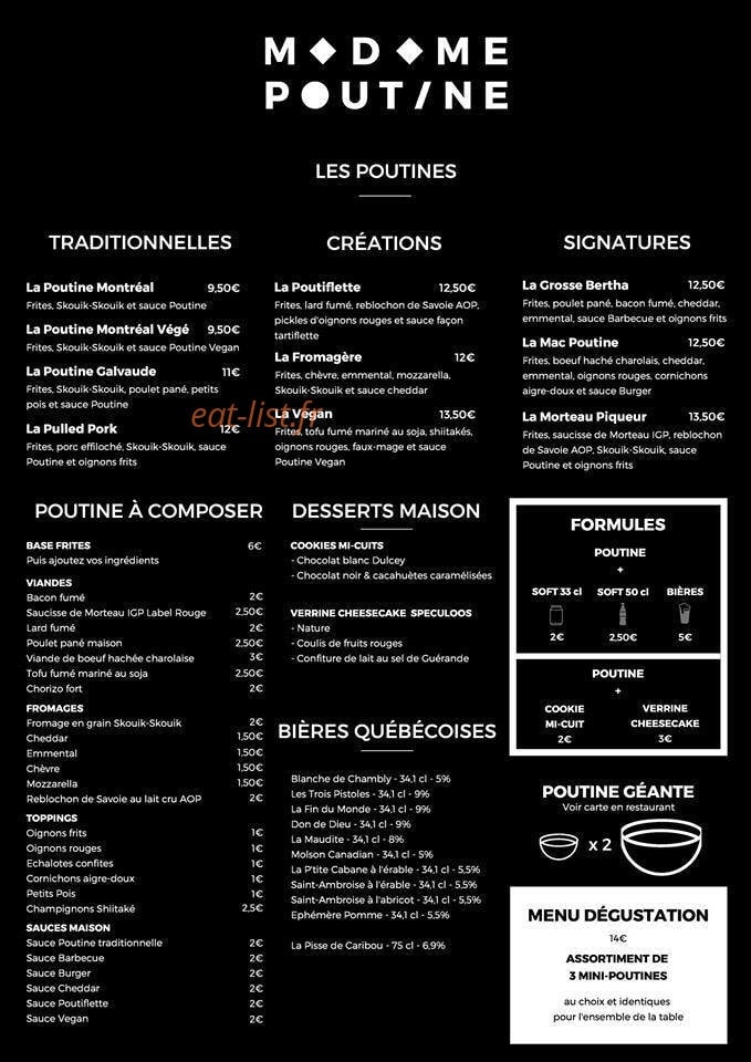 Madame Poutine — carte page 1