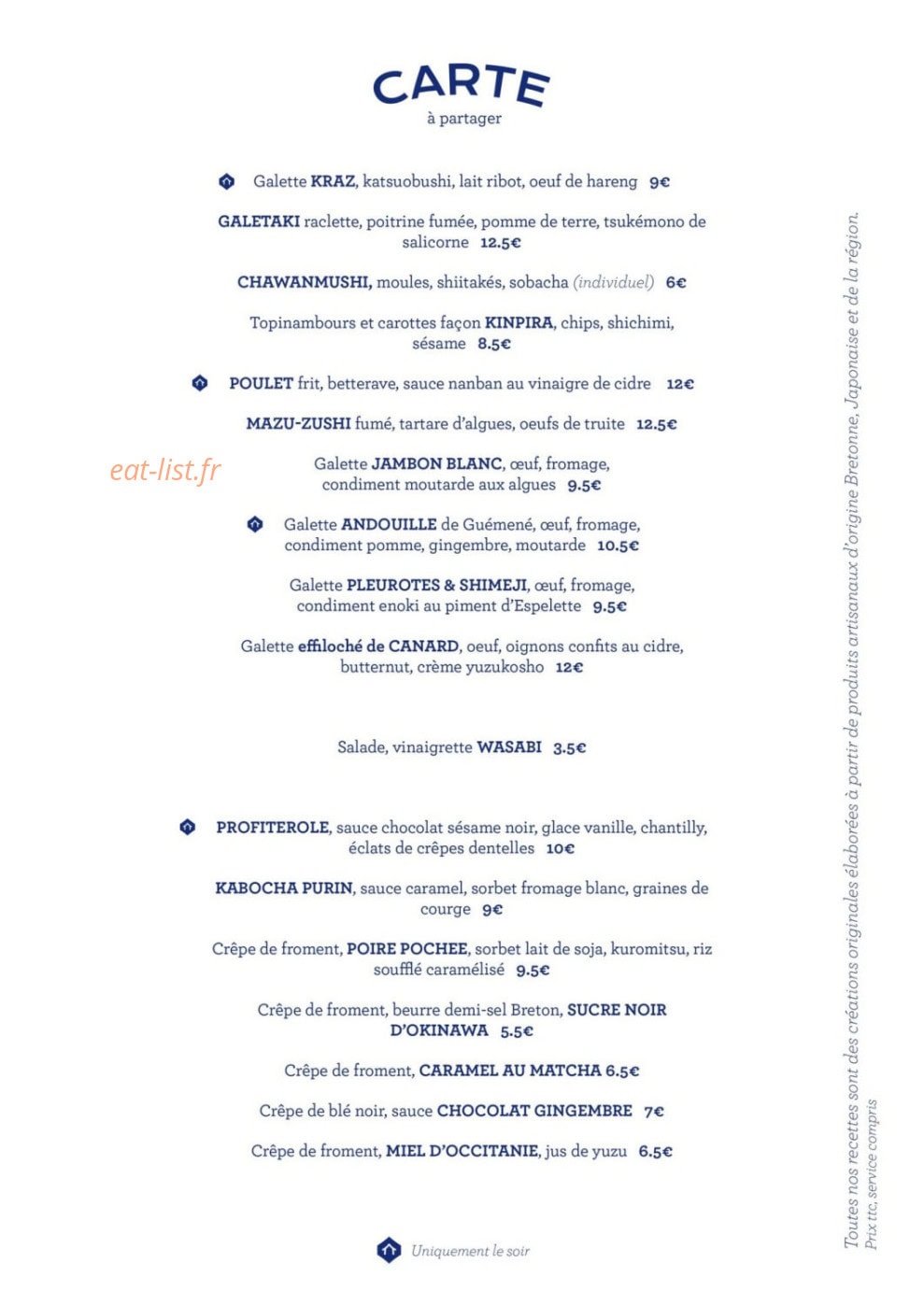 Maison Chaya — carte page 1
