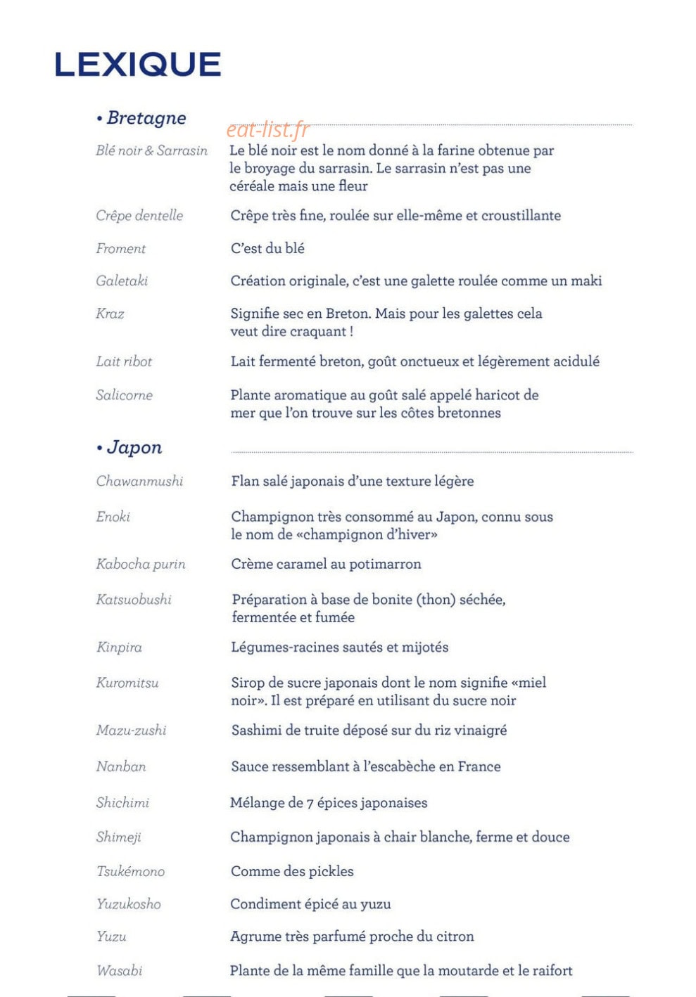 Maison Chaya — carte page 2