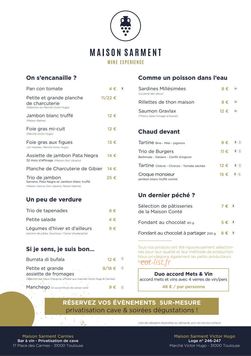 Maison Sarment — carte page 1