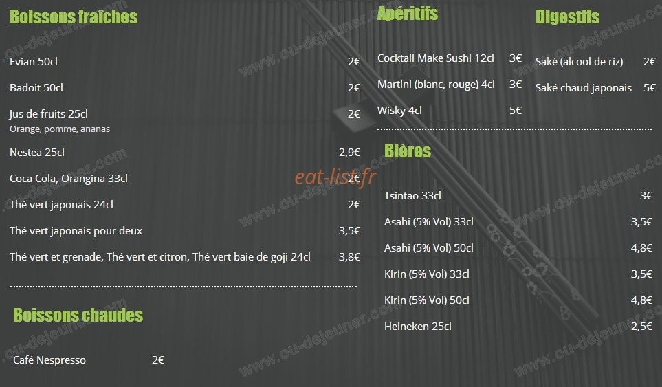 Make sushi — carte page 4