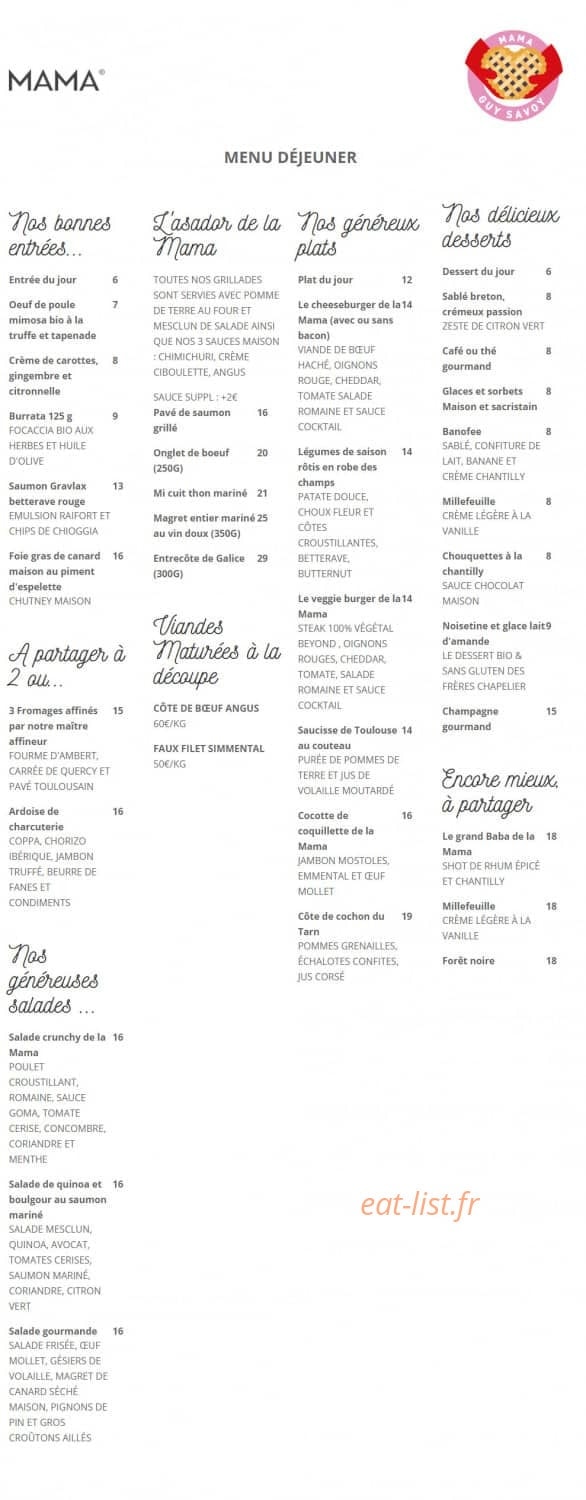 Mama Shelter — carte page 1