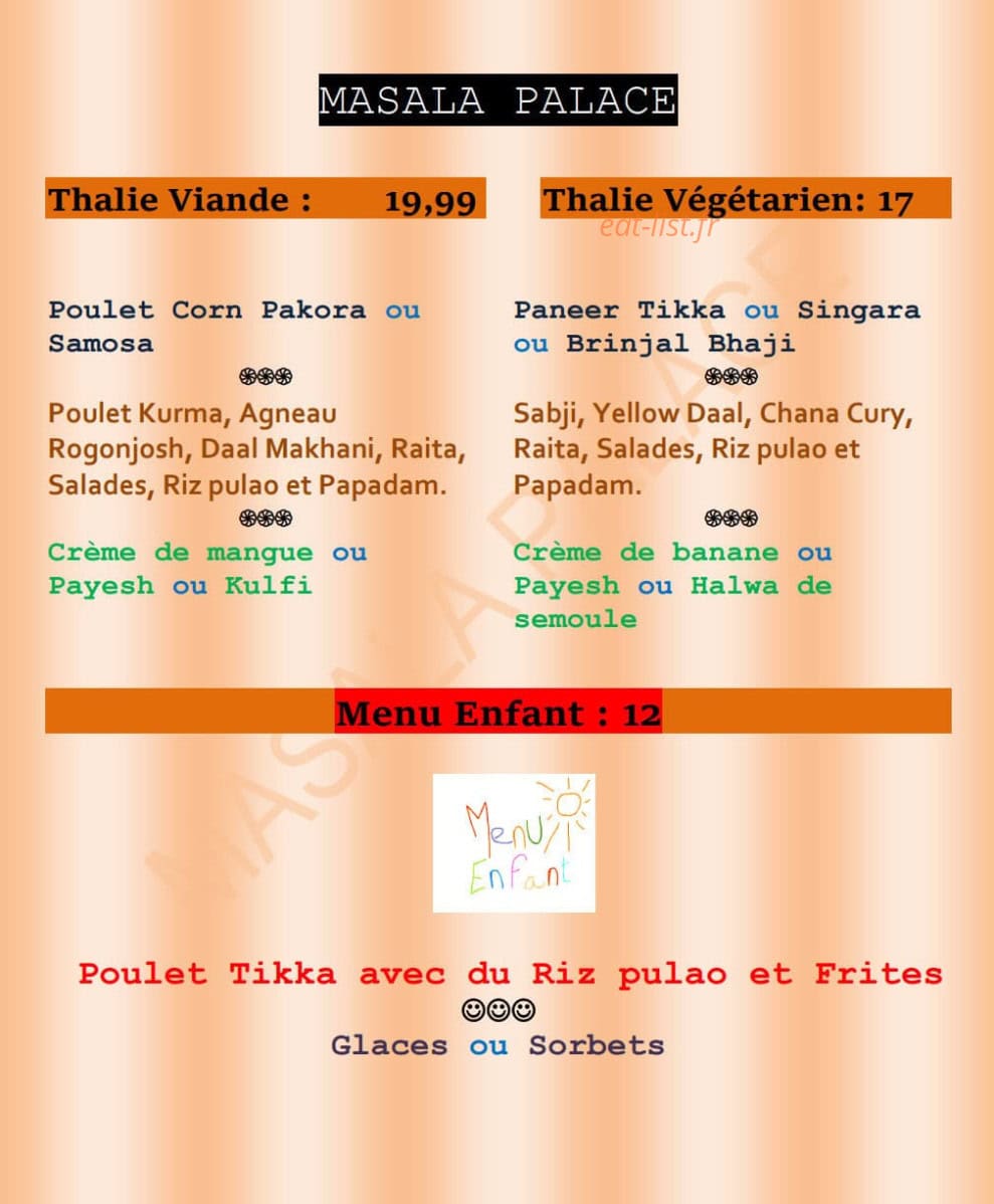 Masala Palace — carte page 8