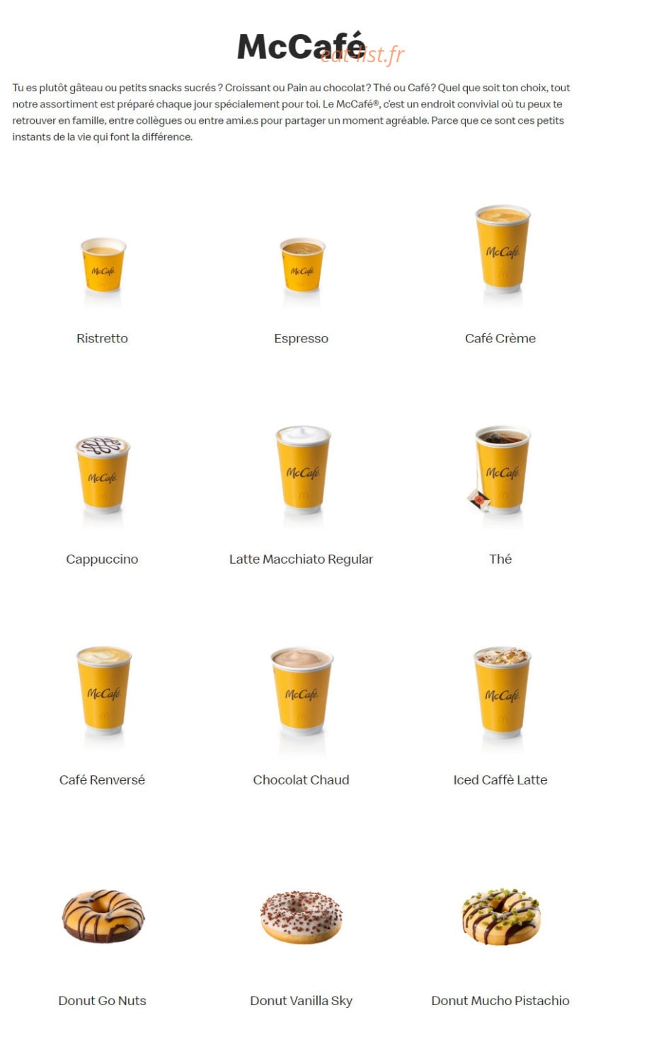 Mc Donald's — carte page 21