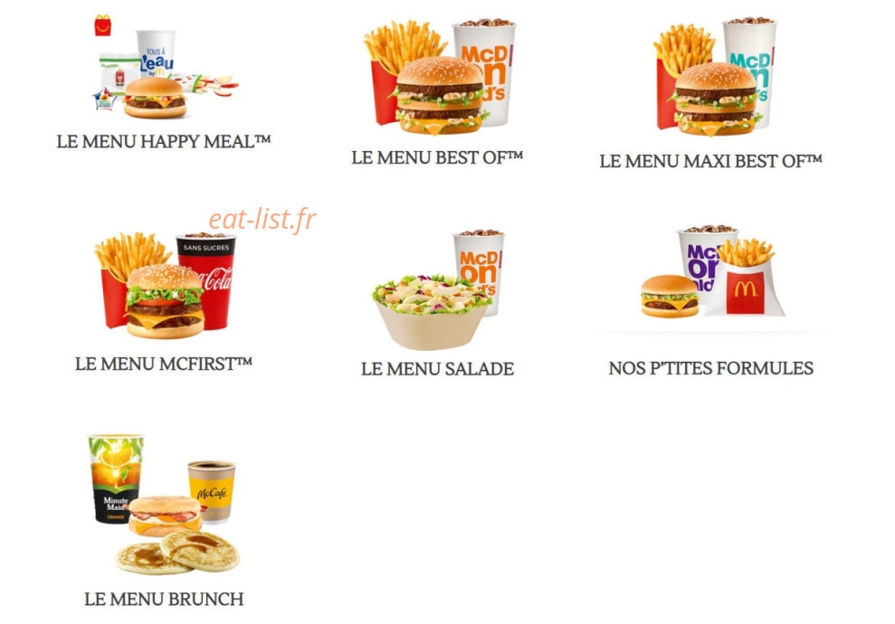 Mc Donald's — carte page 1