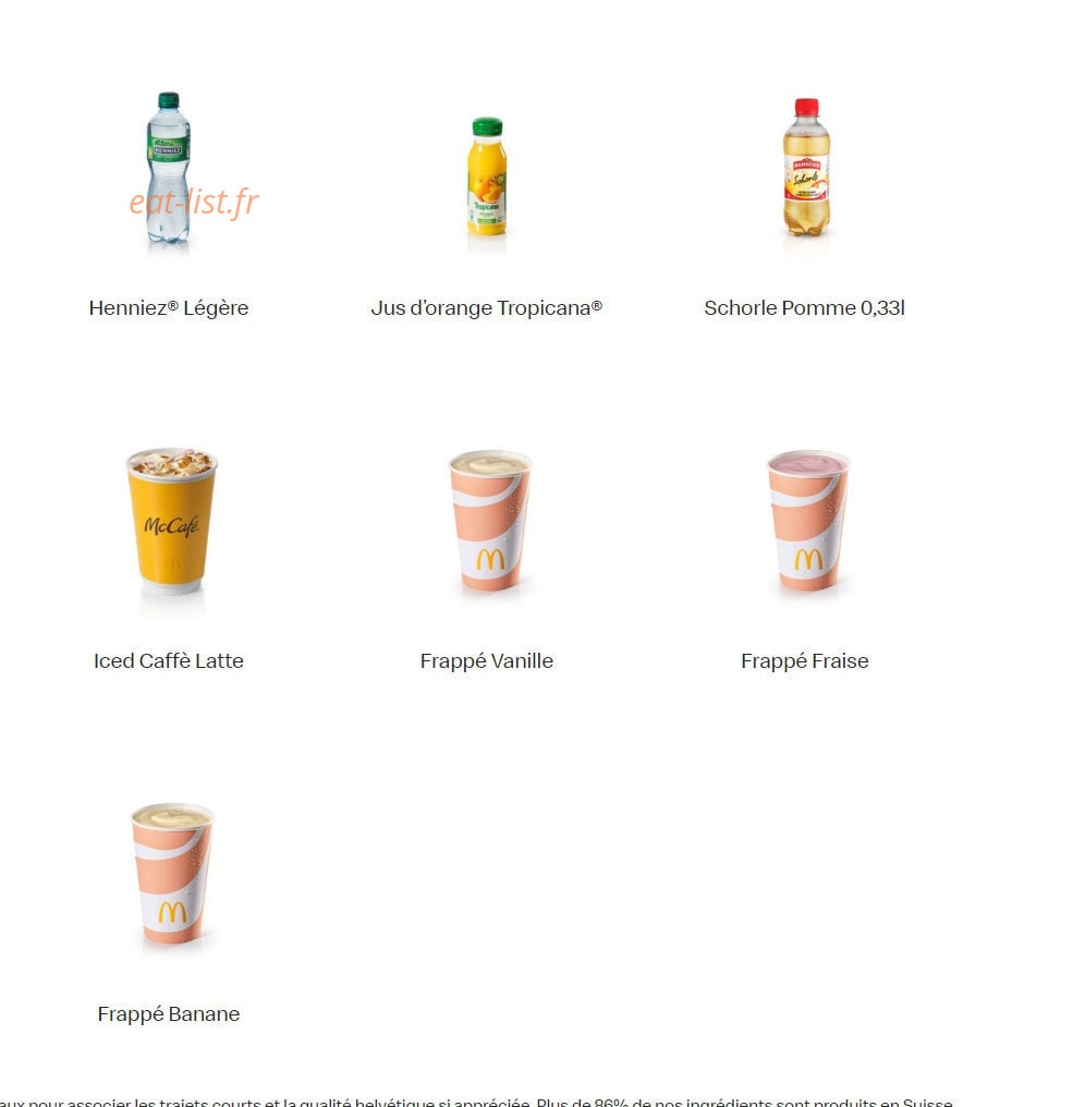 Mc Donald's — carte page 16