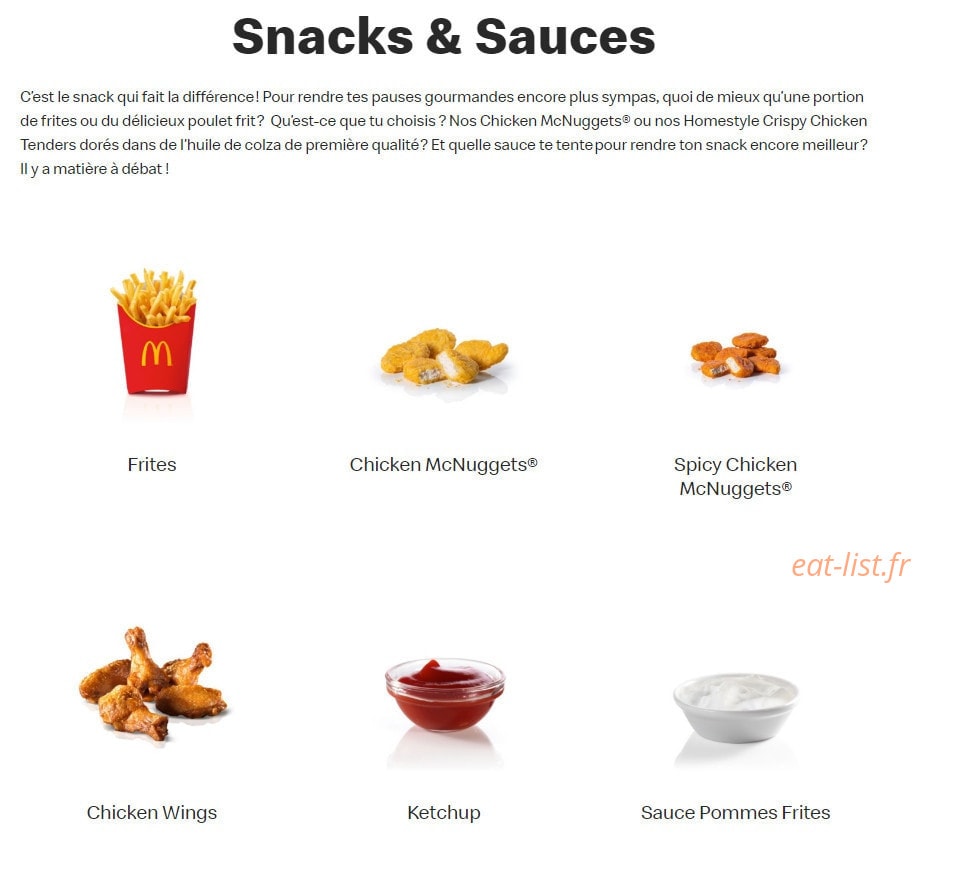 Mc Donald's — carte page 11