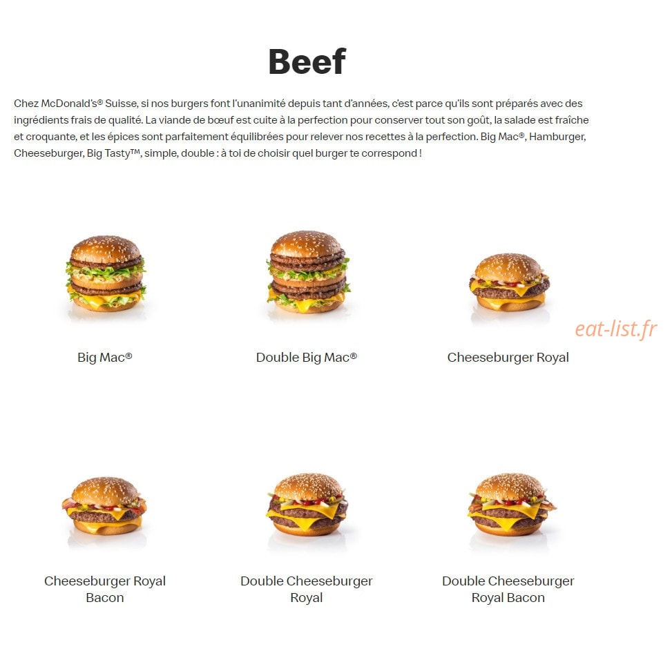 Mc Donald's — carte page 2