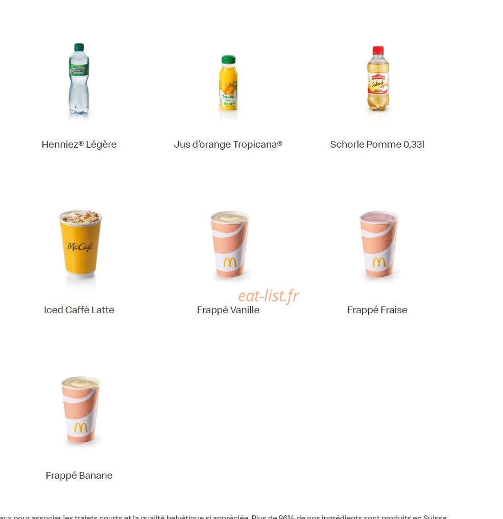 Mc Donald's — carte page 16