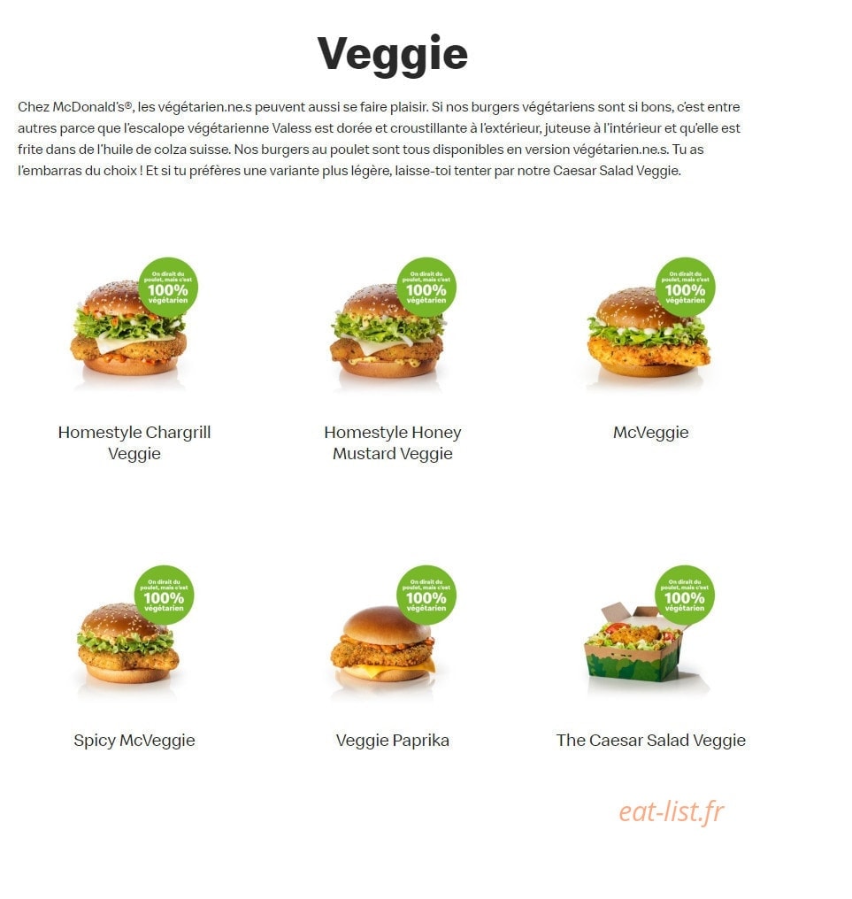 Mc Donald's — carte page 6