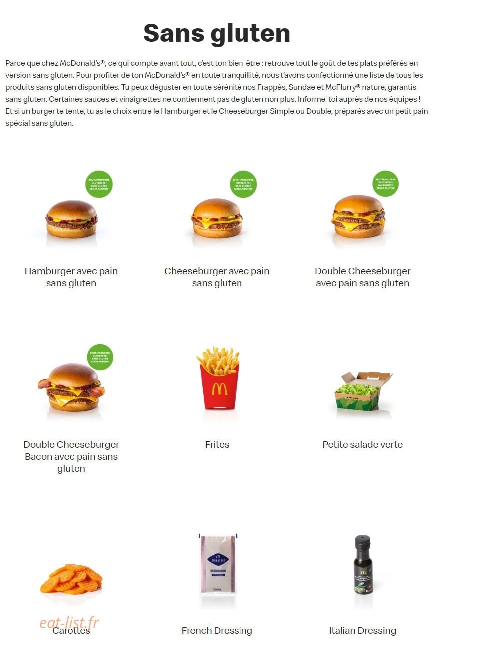 Mc Donald's — carte page 8