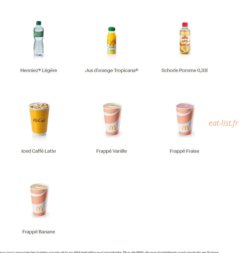 Mc Donald's — carte page 16