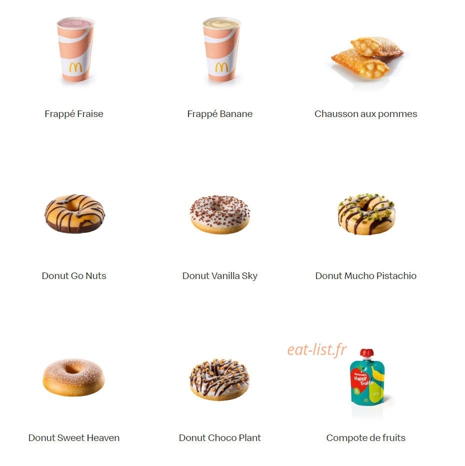 Mc Donald's — carte page 19