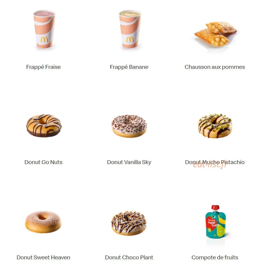 Mc Donald's — carte page 19