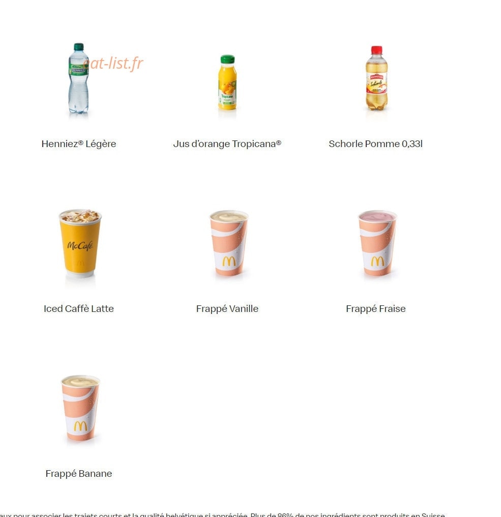 Mc Donald's — carte page 16
