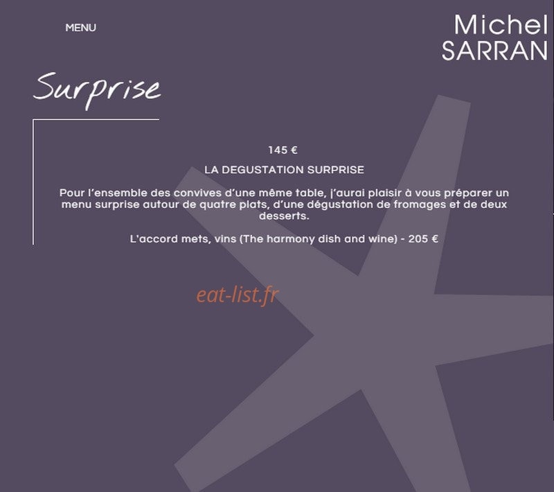 Michel Sarran — carte page 3