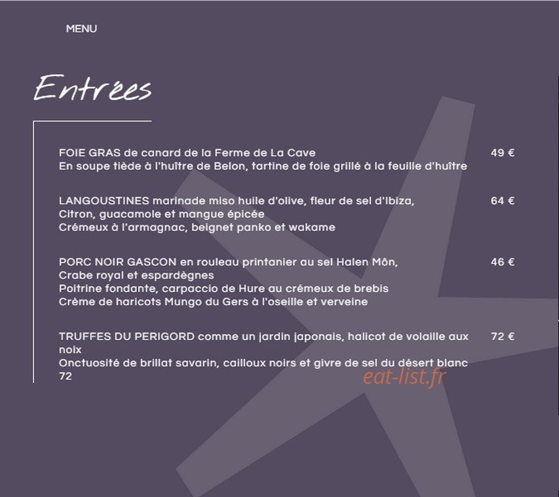Michel Sarran — carte page 4