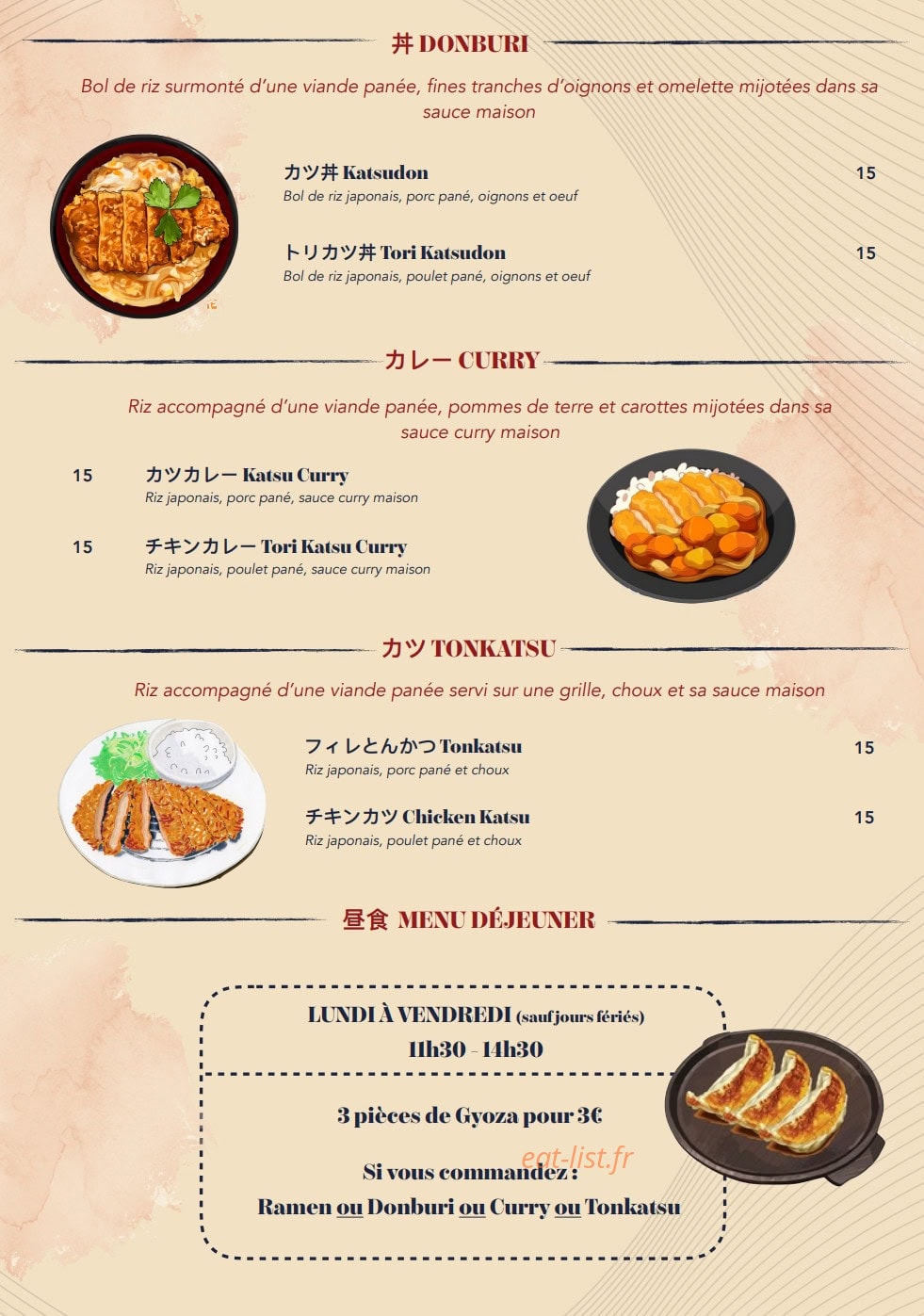 Mizuki Ramen — carte page 3