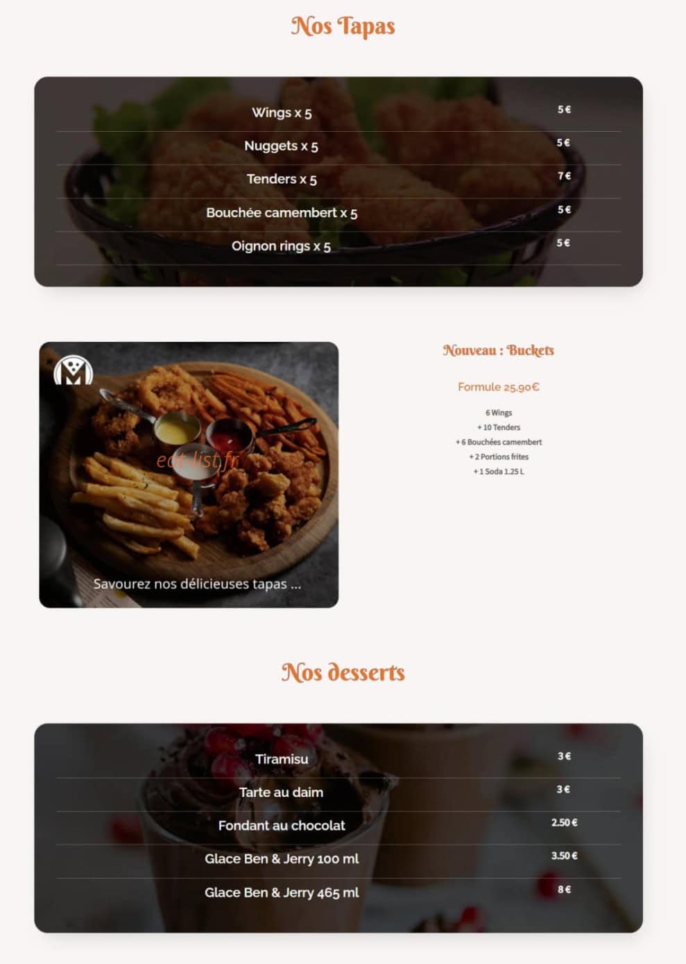 Mom's Pizza — carte page 7