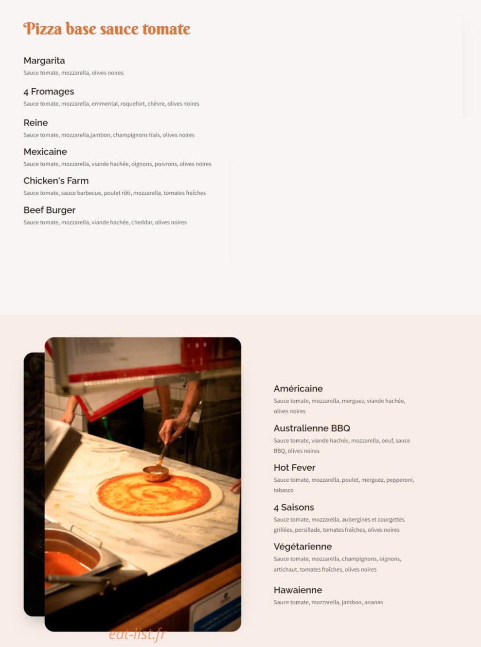 Mom's Pizza — carte page 2