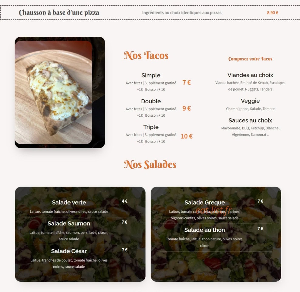 Mom's Pizza — carte page 6