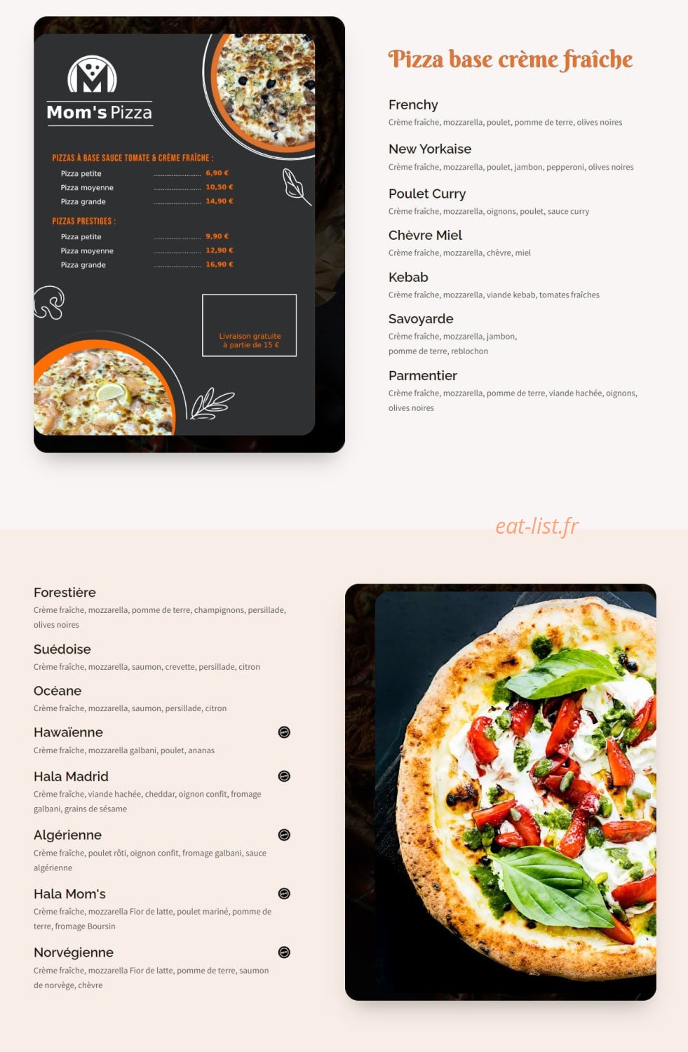 Mom's Pizza — carte page 4