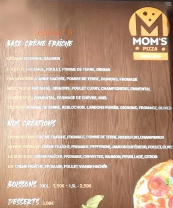 Mom's Pizza — carte page 2