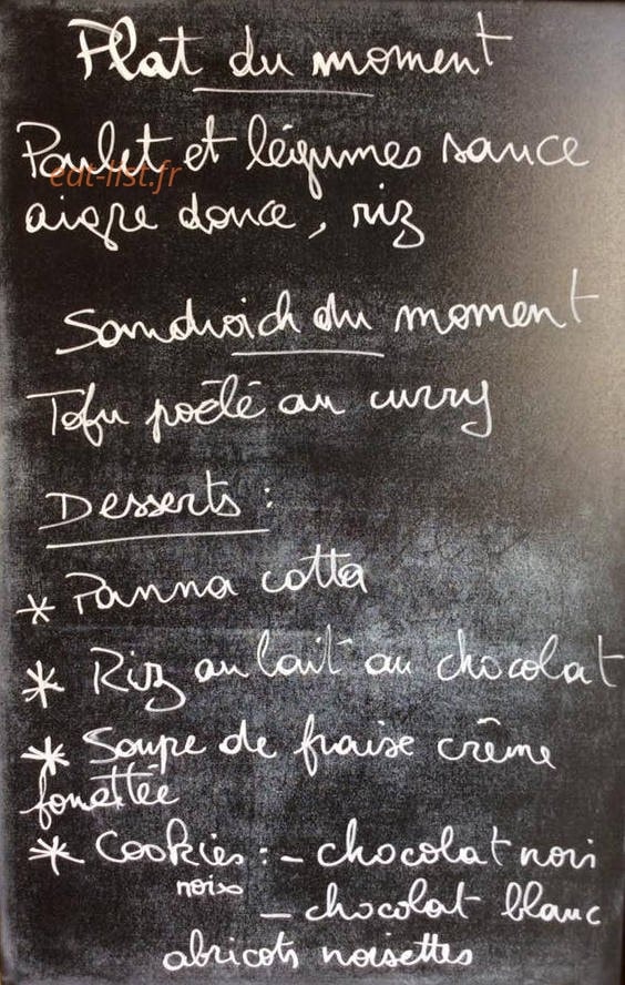 Carte et menu de Monsieur Cyclofood à Toulouse — Exemple de menu