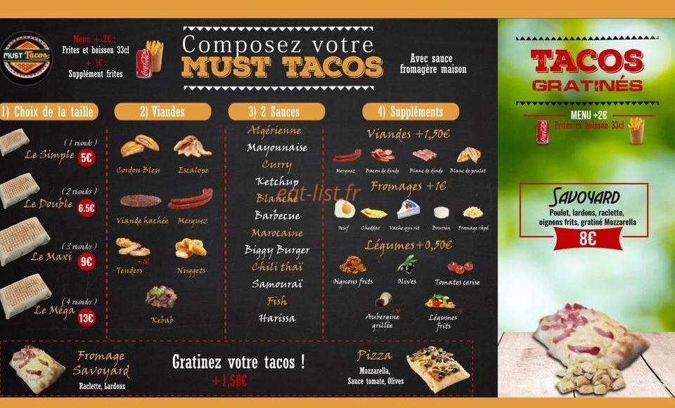 Must Tacos — carte page 3