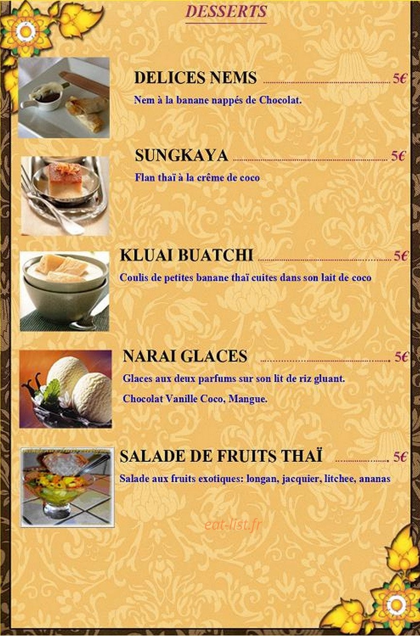 Narai Thai — carte page 8