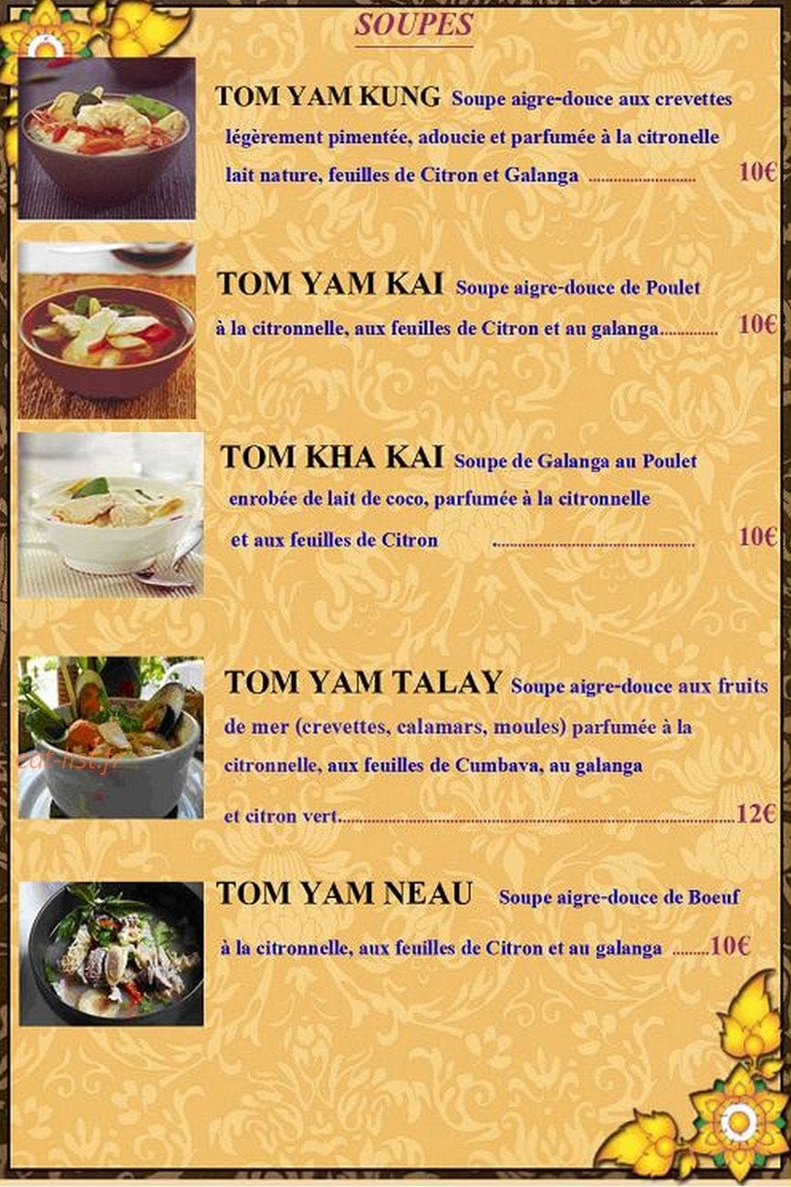 Narai Thai — carte page 3