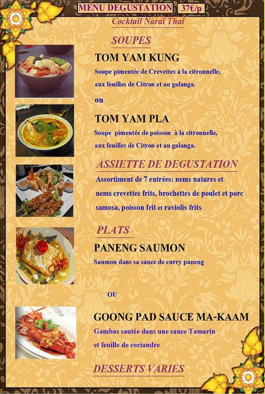 Narai Thai — carte page 10