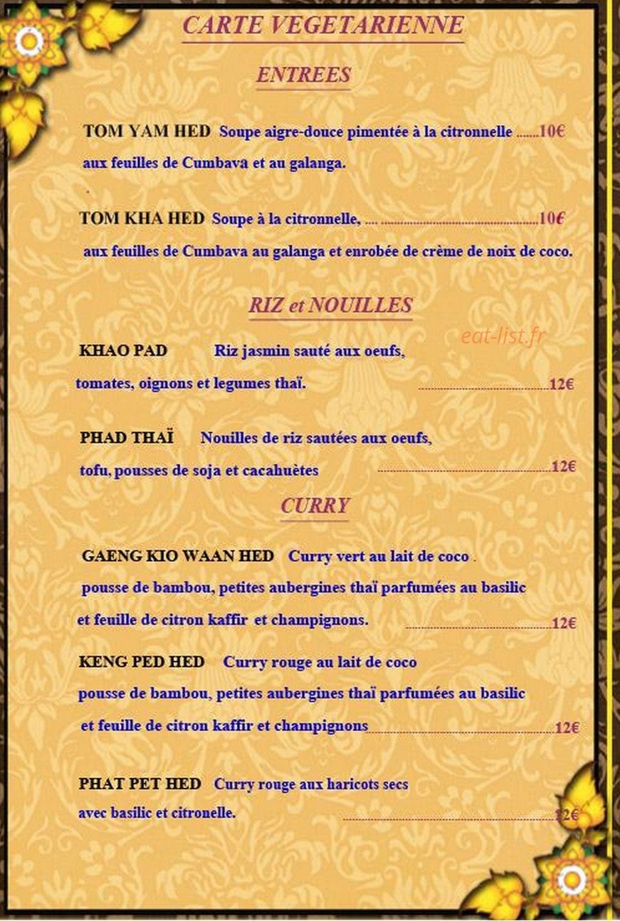 Narai Thai — carte page 11
