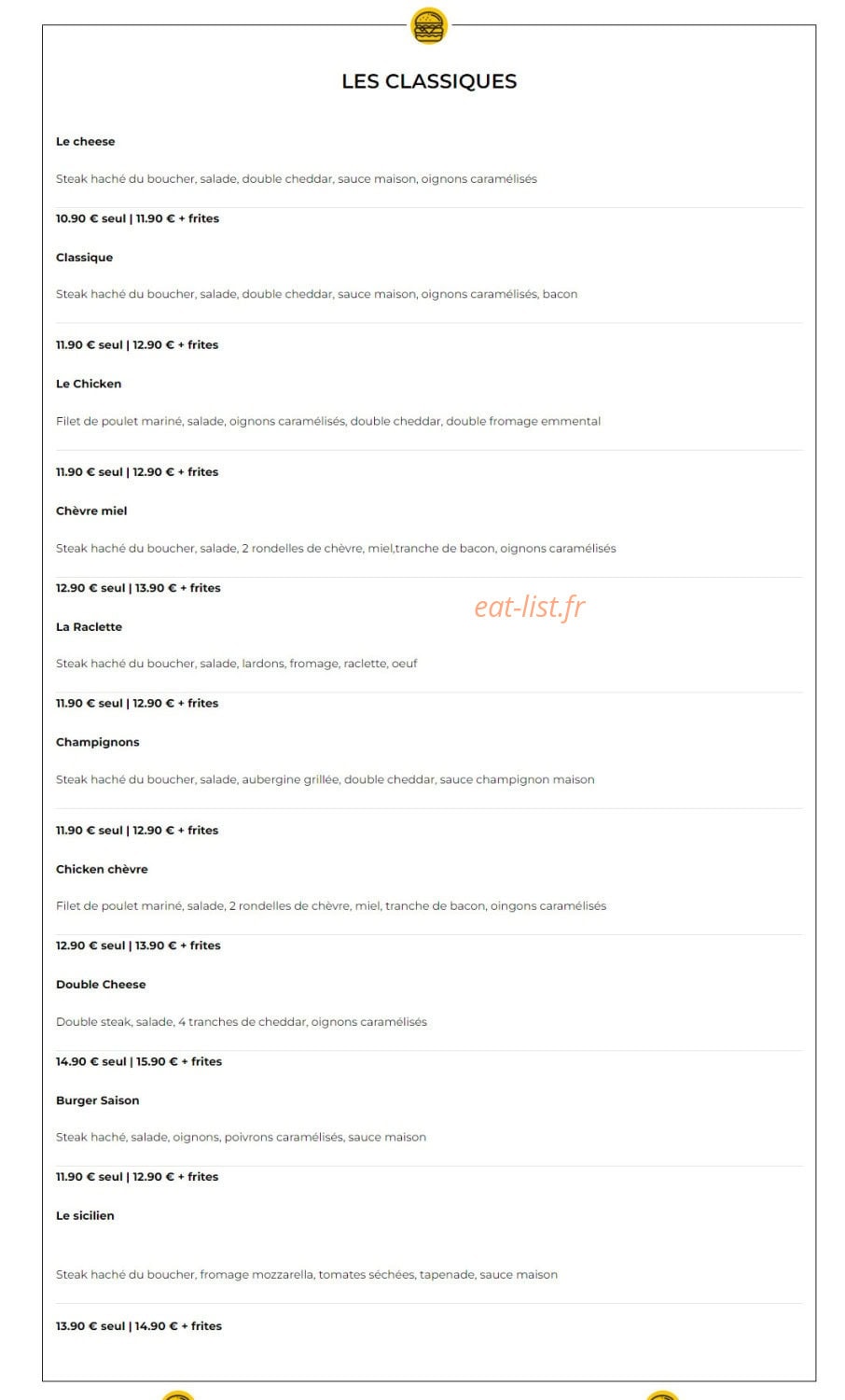 Novo Burger — carte page 2