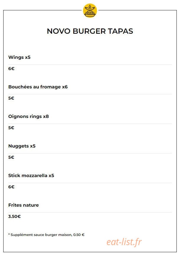 Novo Burger — carte page 8