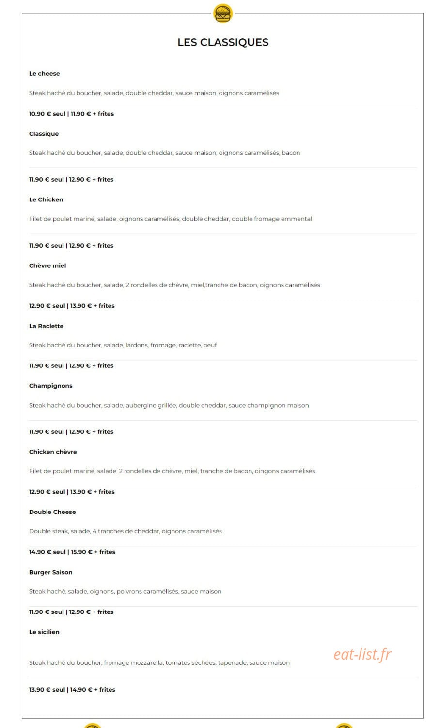 Novo Burger — carte page 2