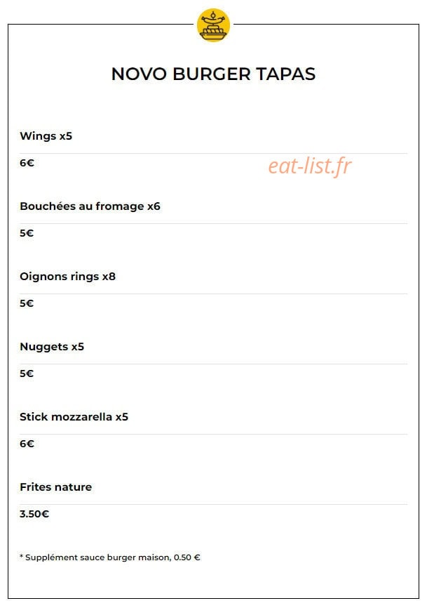 Novo Burger — carte page 8
