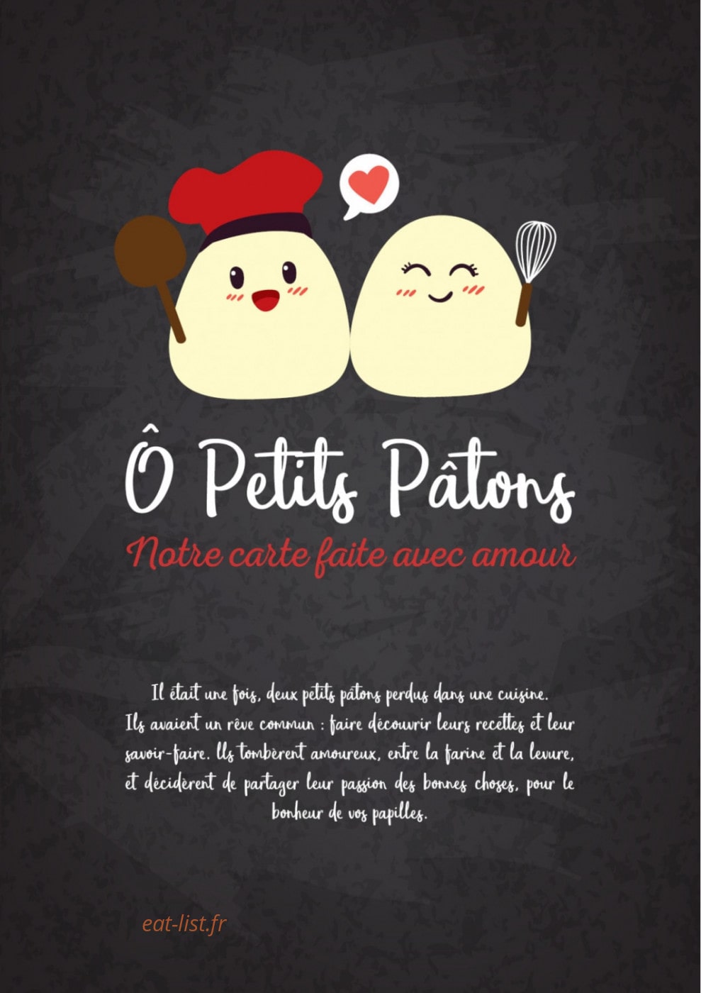 Ô Petits Pâtons — carte page 1