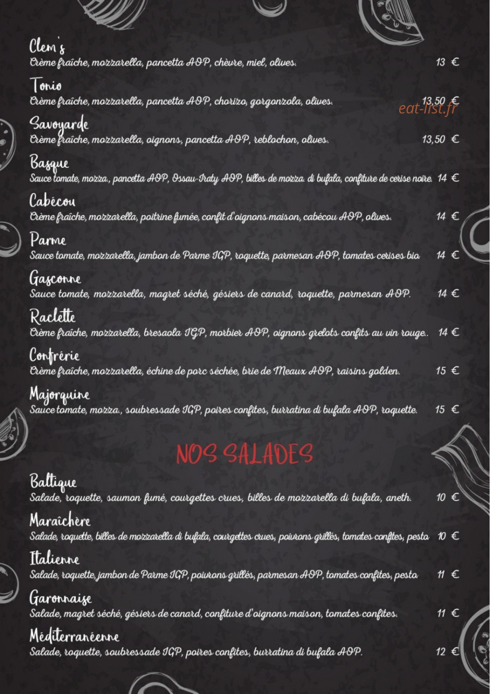 Ô Petits Pâtons — carte page 3