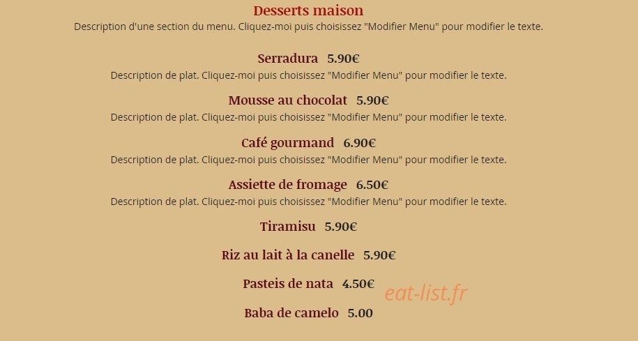 ô Saveurs Dorées — carte page 4